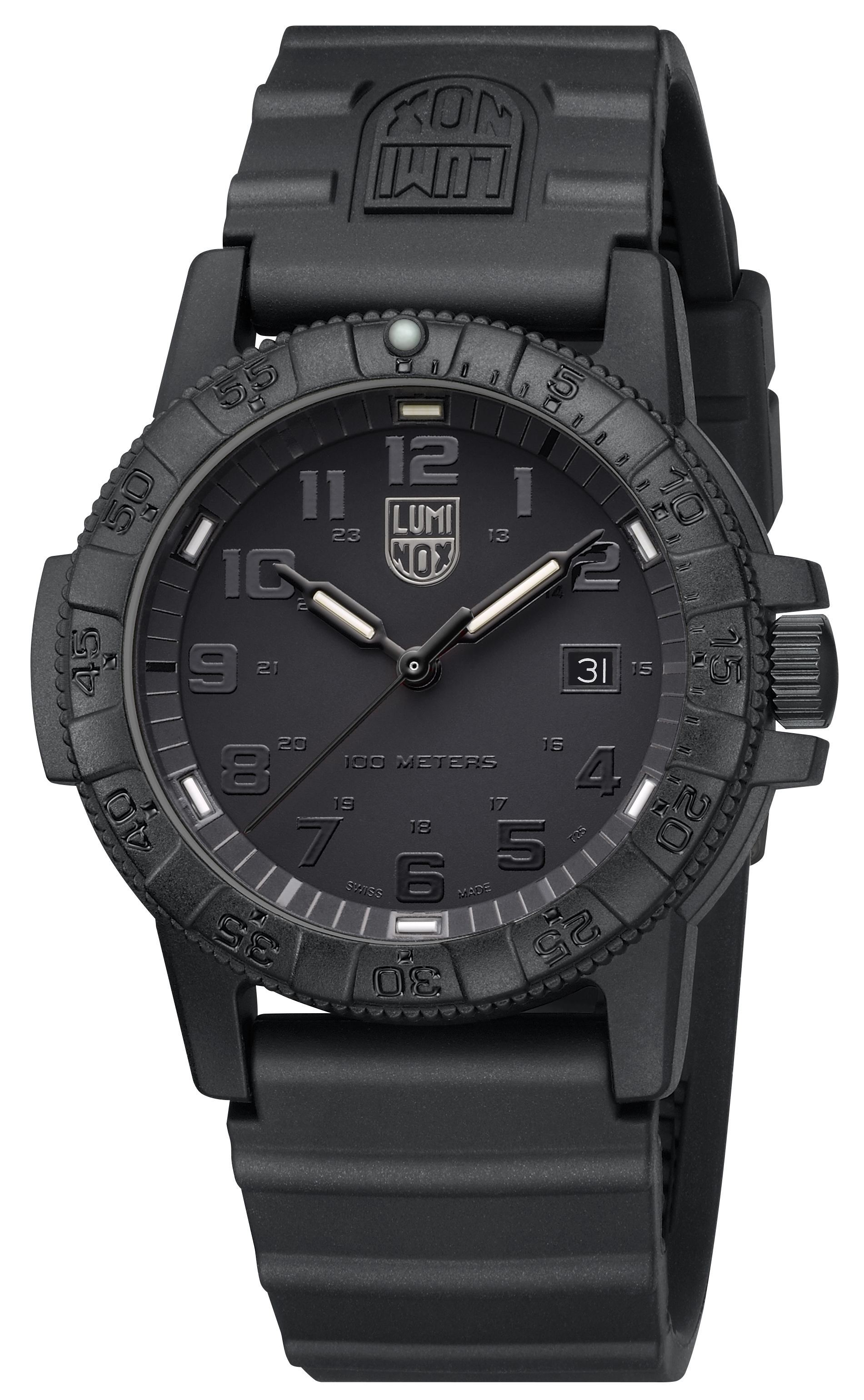 Lifestyle display layout for the Luminox Canada Leatherback Sea Turtle Giant 0321.BO.L Swiss Watch. Luminox, known for its pioneering use of self-powered illumination technology, launched the newest addition to the SEA series - the Leatherback Sea Turtle.