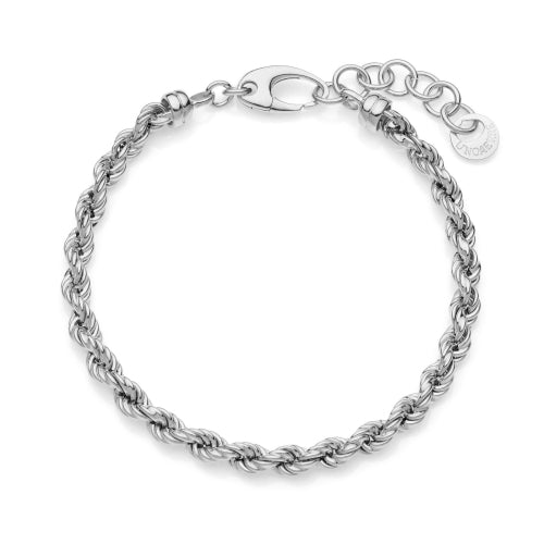Discover the Unoaerre Sterling silver bracelet with rope chain Ladies Bracelets. Women's silver bracelet with rope chain.