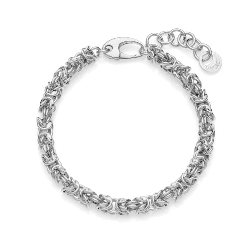 Discover the Unoaerre Silver bracelet with Byzantine chain Ladies Bracelets. Silver bracelet with Byzantine chain.