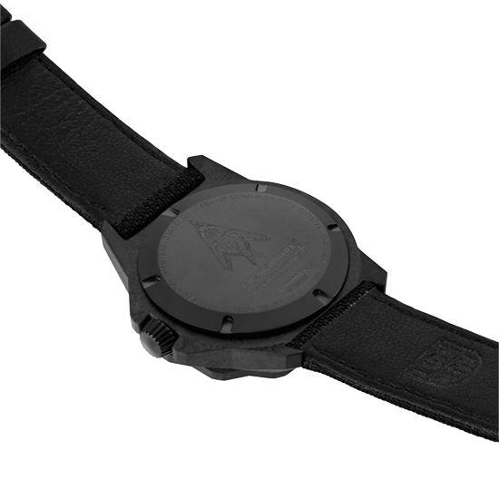 Alternate product view of the Luminox Canada F-117 Nighthawk 6441 Swiss Watch. Main Characteristics Swiss Made Constant glow for up to 25 years in any light condition 44mm Diameter 200 meters Water Resistance, 20 ATM, 660 feet, individually tested Ronda 515.24H Movement 395 / 50 months Battery Life CARBONOXâ„¢+ Case CARBONOXâ„¢+ bi-directional rotating Bezel 316L Stainless Steel, screw in Back Case Sapphire Crystal with anti-reflective coating 316L Stainless Steel, Double-Security Gasket Crown 14mm