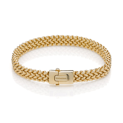 Discover the Unoaerre Golden silver bracelet Chicco Ladies Bracelets. Silver bracelet Chicco with thin band and box clasp.