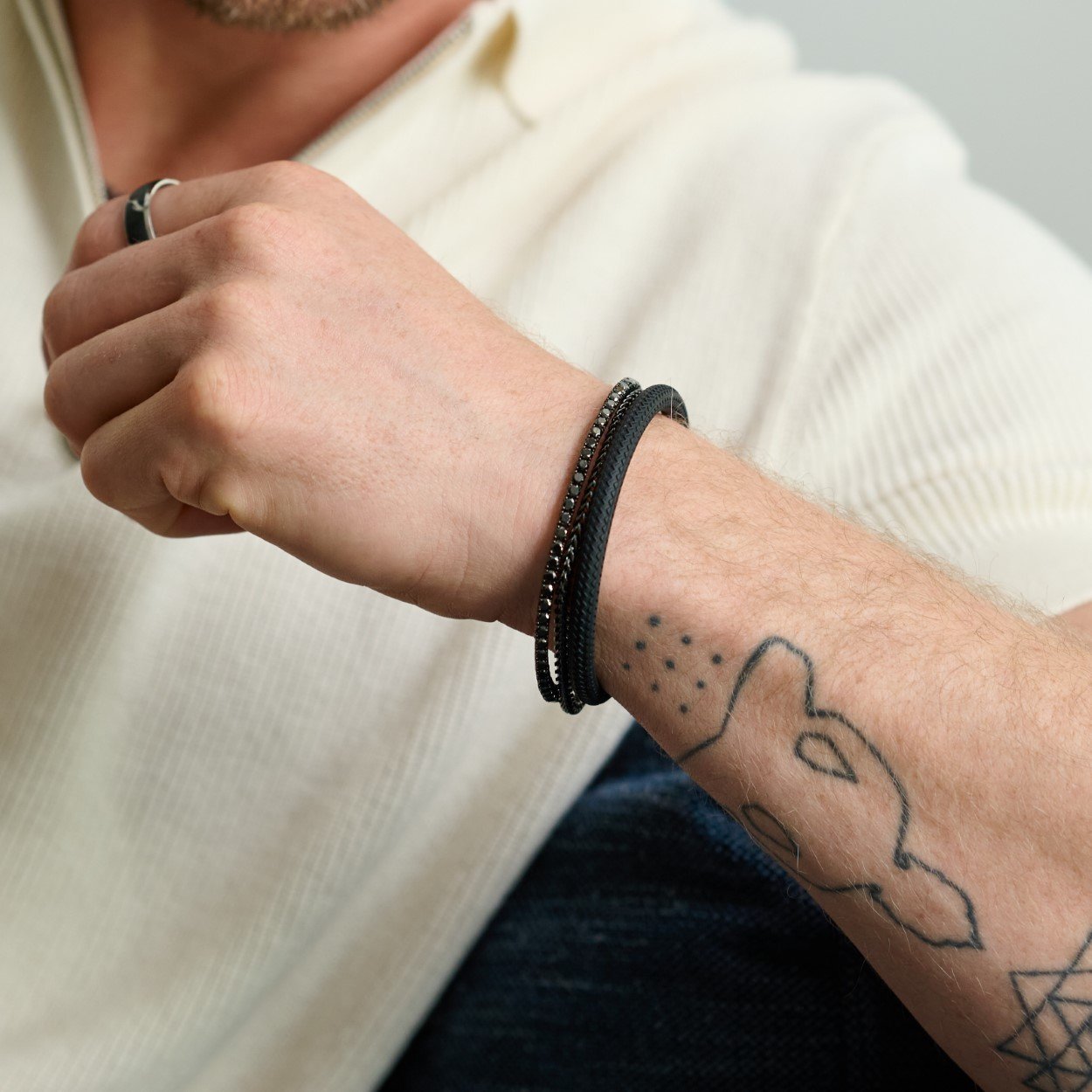 3.5MM-FRANCO & 3MM-CZ TENNIS BRACELET