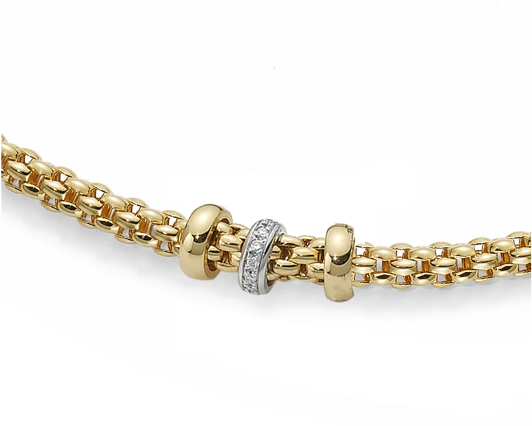 Fope 18KT Yellow Gold Necklace with 0.10CT dia