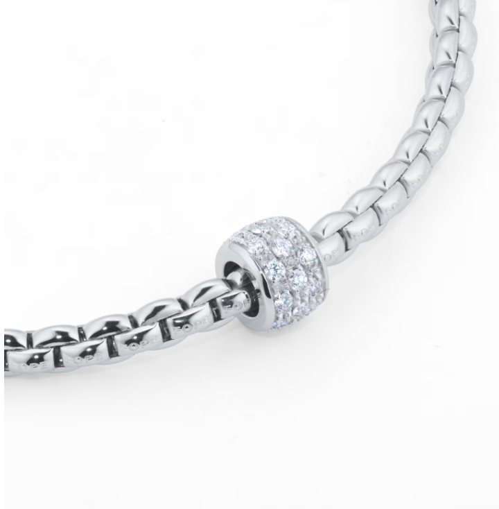 Fope 18KT WhiteGold Necklace with Diamond Pave Pendant