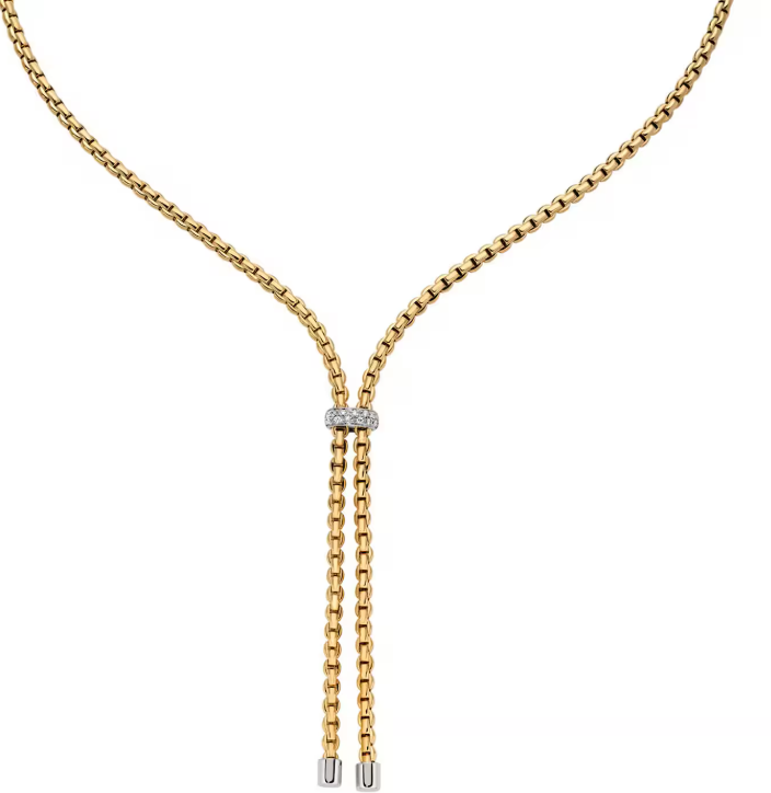 Fope 18KT Yellow Gold Diamond Lariat Necklace