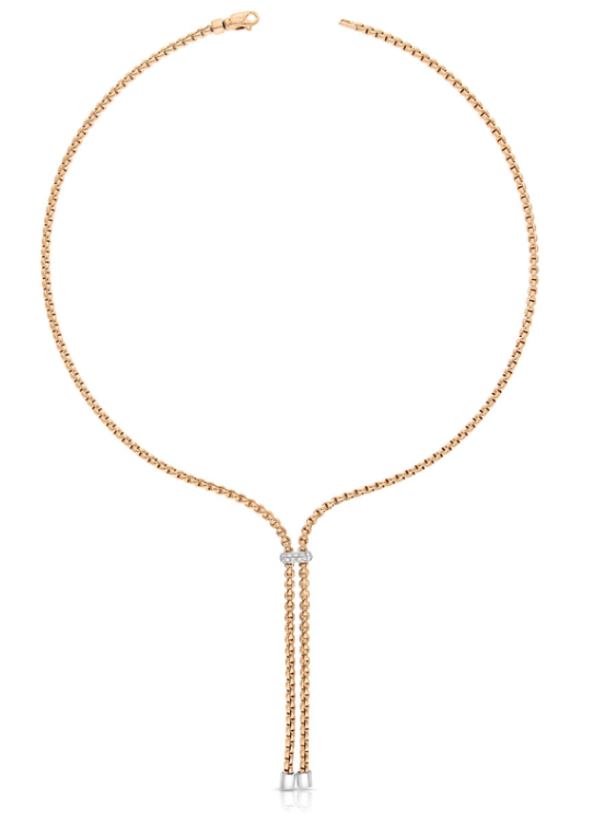 Fope 18KT Yellow Gold Diamond Lariat Necklace