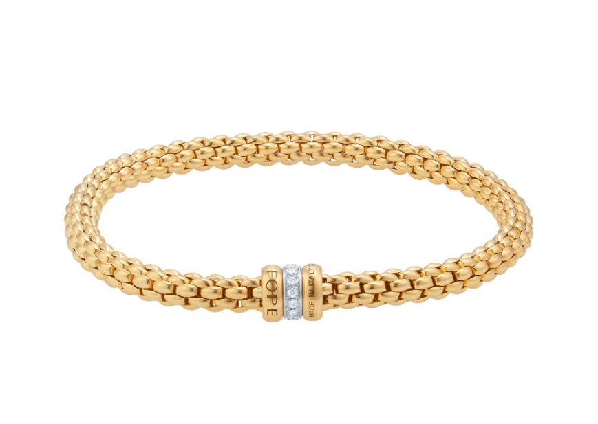 Fope Flex'it Bracelet Solo Collection in 18KT Yellow Gold