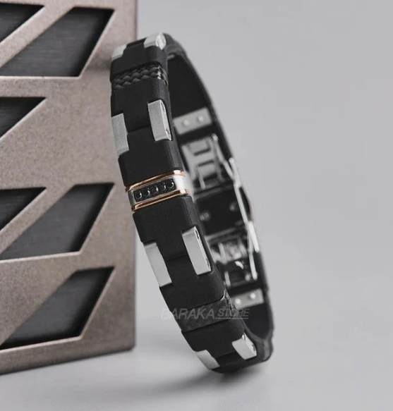 Baraka Carbon Fibre Bracelet with Black Diamonds