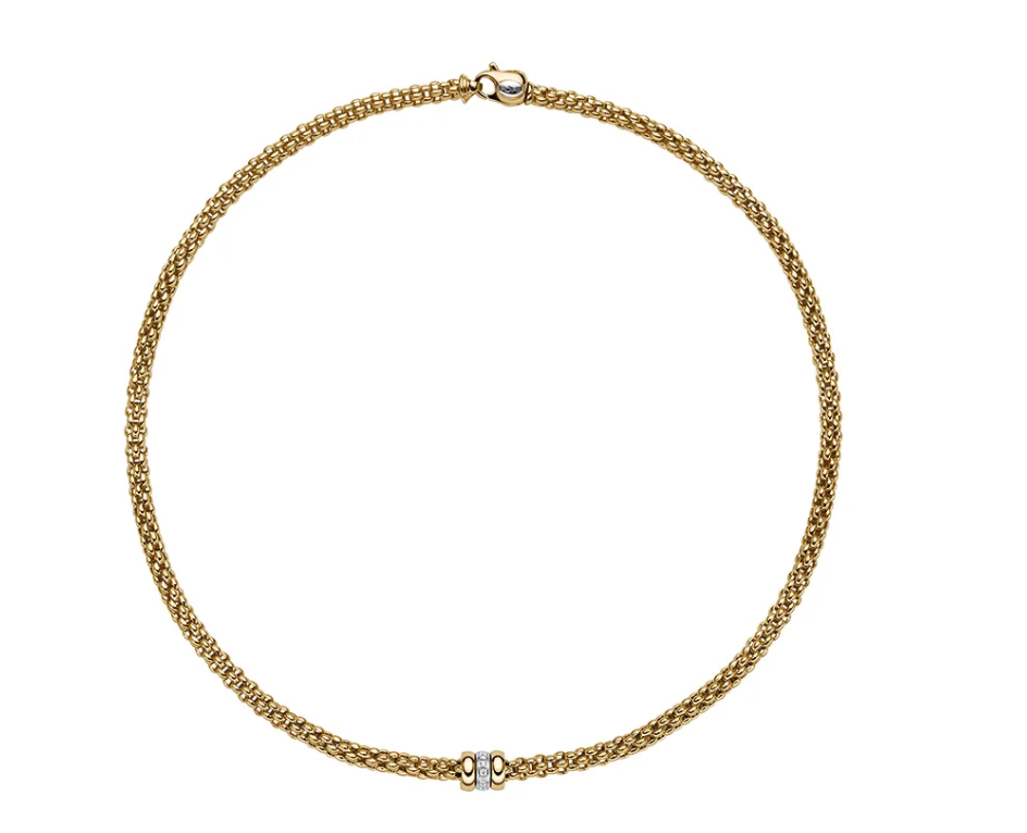 Fope 18KT Yellow Gold Necklace with 0.10CT dia