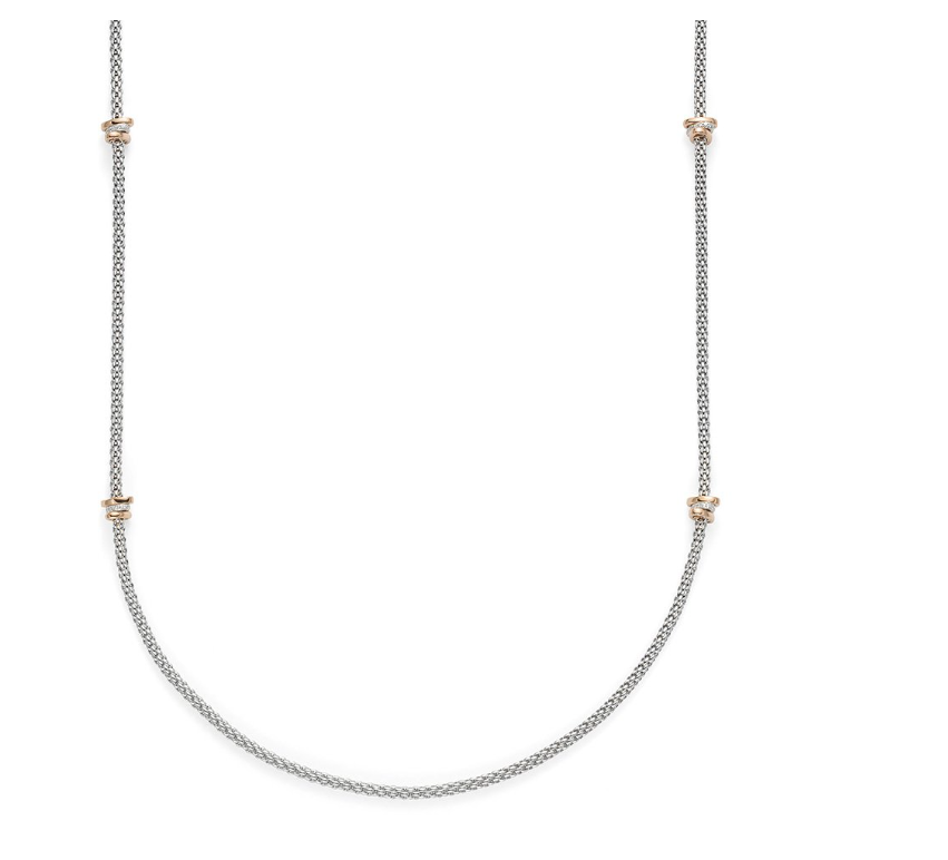 Fope 18KT WhiteGold Rope Necklace with 0.42CT diamonds
