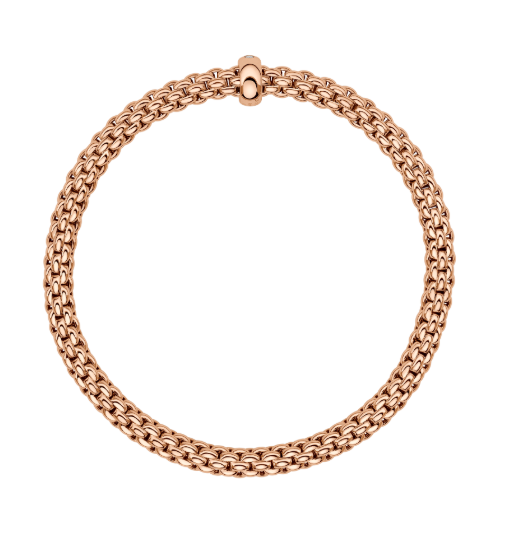 Fope Flex`It Bracelet Rose Gold with a White Diamond