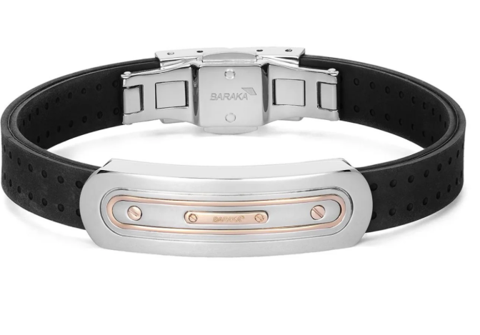 Baraka Black Carbon Fibre Bracelet with Rose Gold Accents