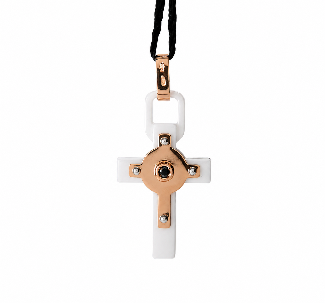 Baraka Ceramic Cross with Black Diamond