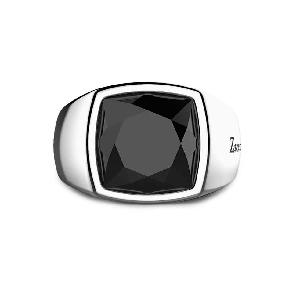 Silver Ring with Large Natural Onyx