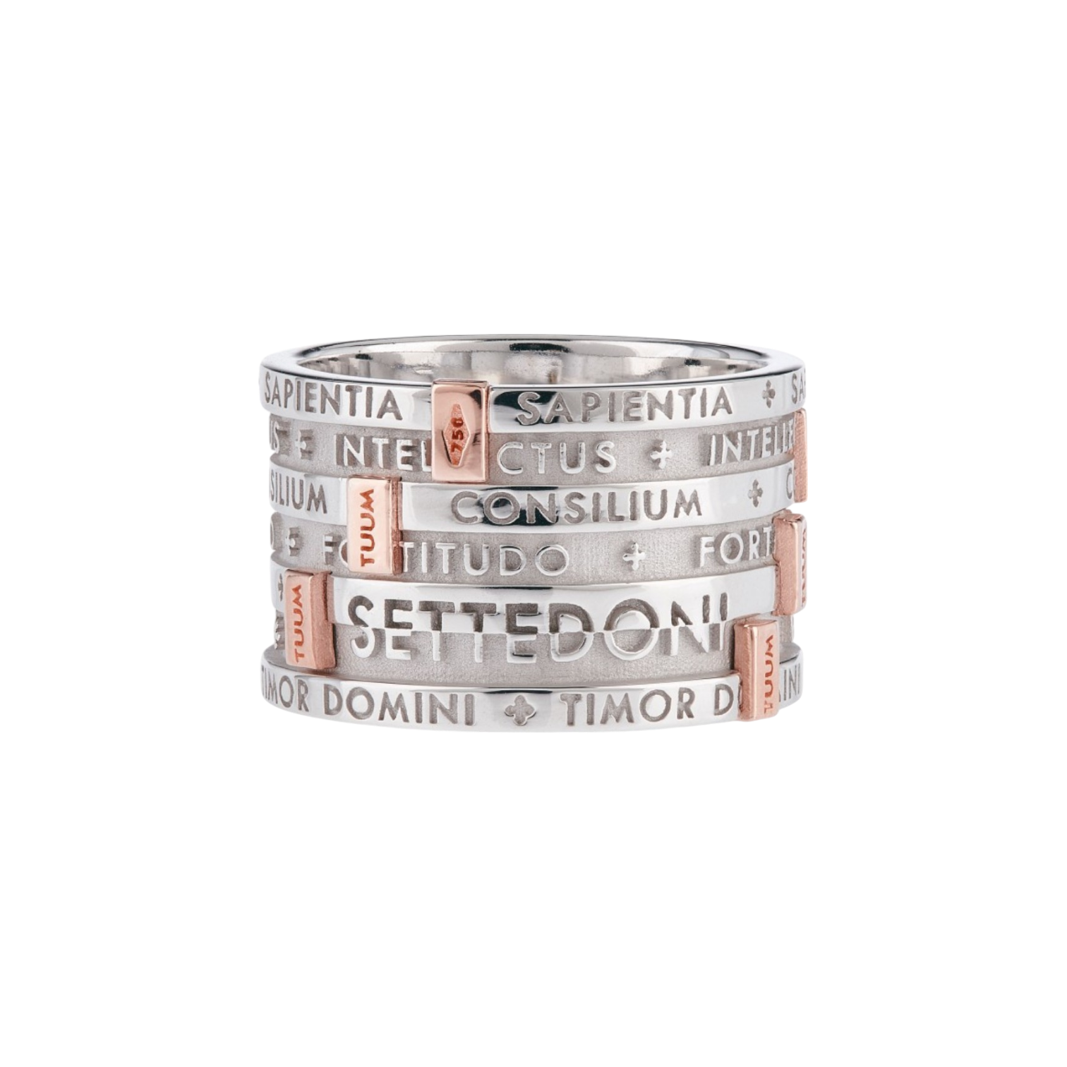 ANELLO 7 EN ARGENT 925 AVEC OR ROSE 18KT