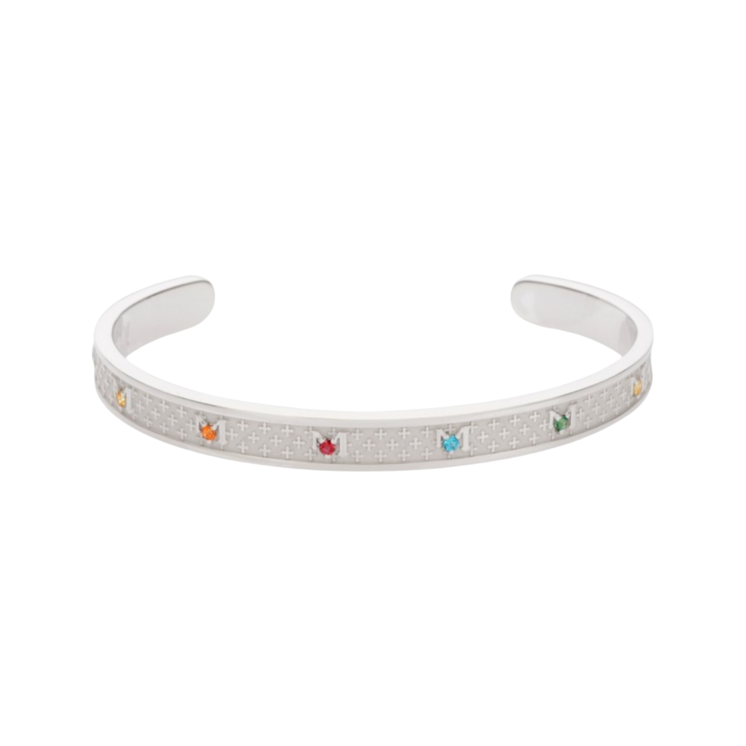 BRACELET DECEM IN RHODIUM SILVER WITH COLOURED TOPAZES
