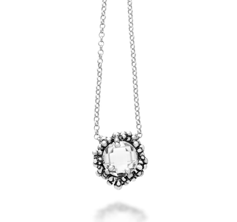 Discover the Giovanni Raspini Shine Big Pendant Necklace. Elevate your everyday style with this stunning sterling silver necklace featuring a captivating stone pendant.