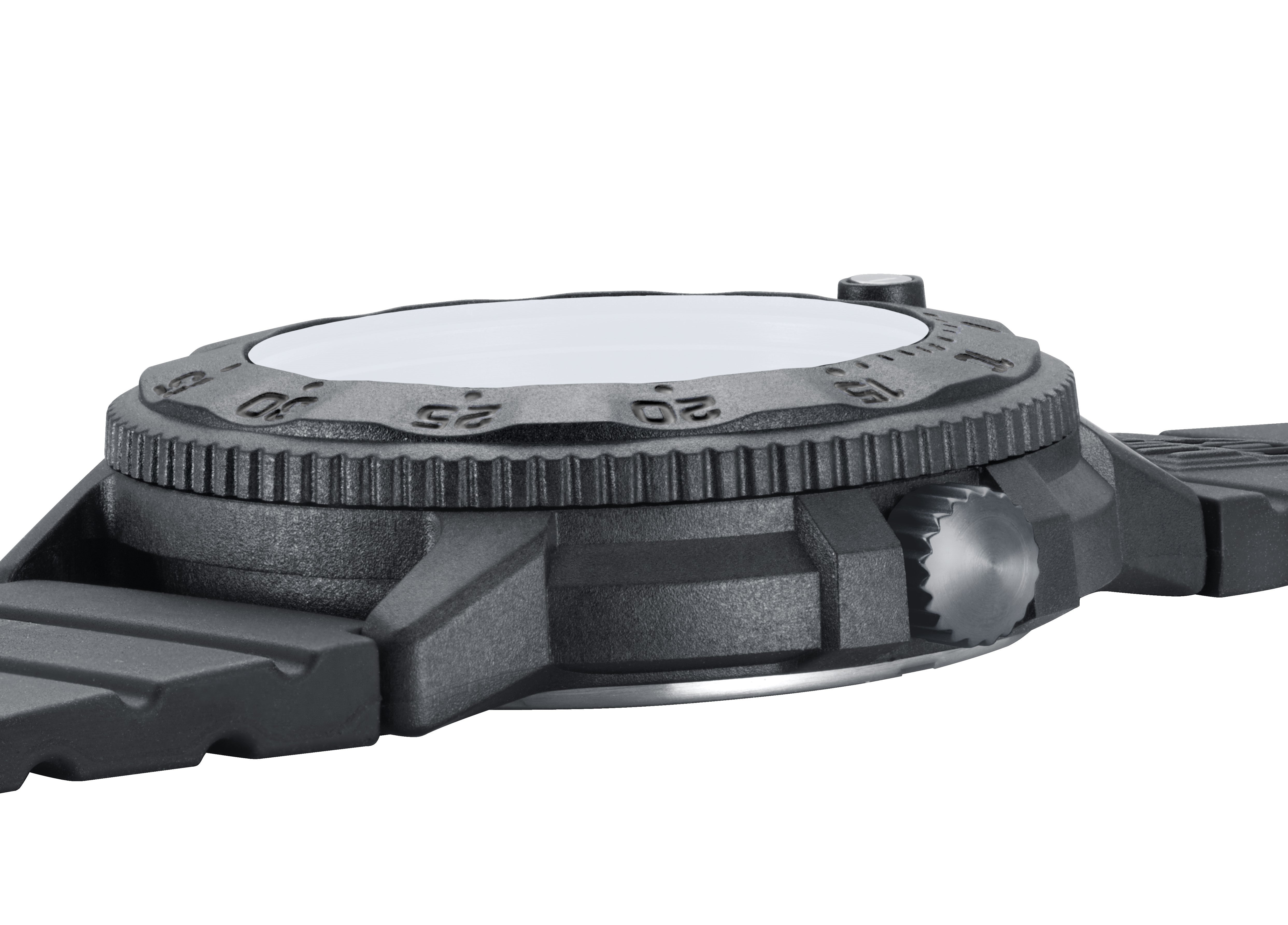 Detailed craftsmanship view of the Luminox Canada Navy SEAL 3001.EVO.BO.S Swiss Watch. 3000 SERIES, 43 mm - Original Luminox Navy SEAL watch - Commissioned by and developed together with the U.S.