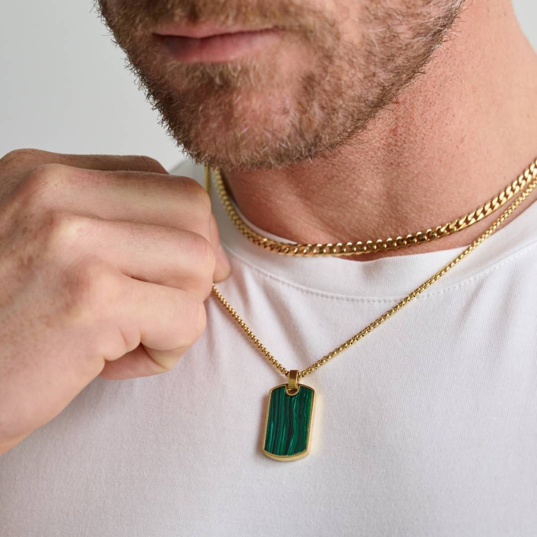 GEMSTONE DOG TAG PENDANT