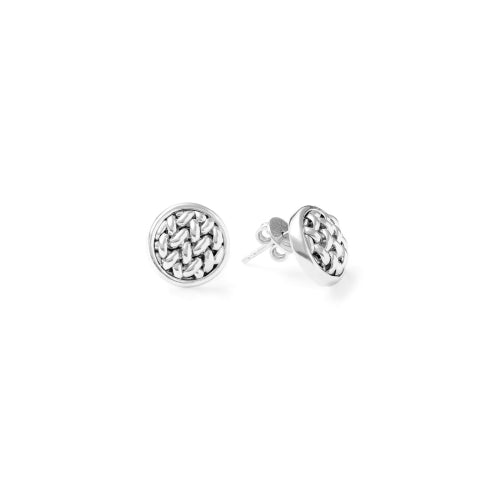 Discover the Unoaerre Chicco round stud earrings. Chicco silver round-shaped earrings with pin and post clasp.