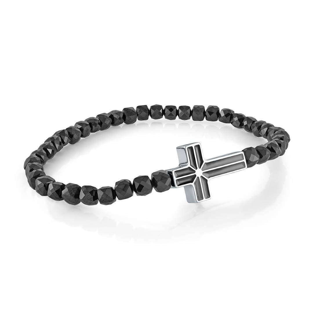 4.4MM SPINEL & CROSS BRACELET