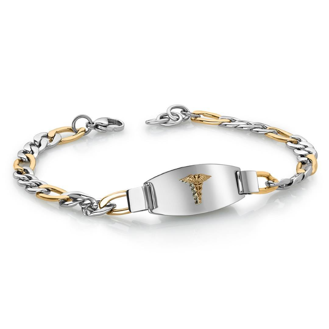 6MM FIGARO LINK MEDIC ALERT BRACELET