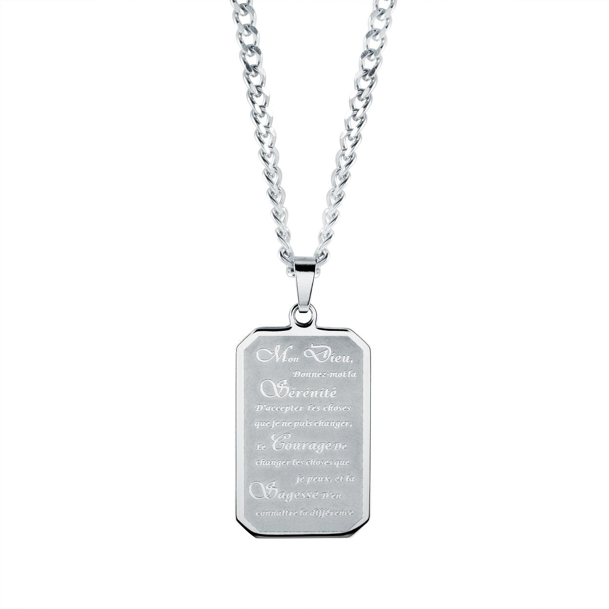 SERENITY PRAYER PENDANT - FRENCH