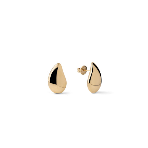 Discover the Unoaerre Boule golden silver earrings. Drop-shaped silver earrings with pin and post clasp.
