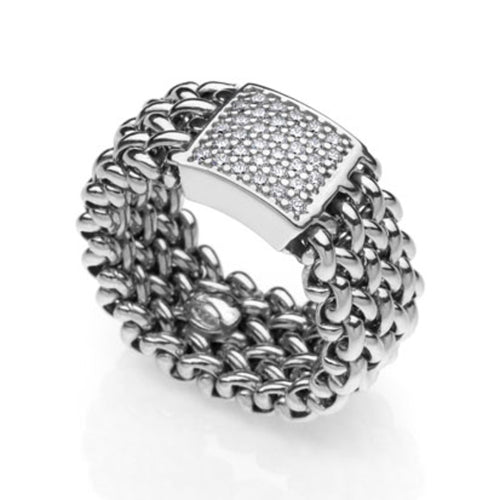 Discover the Unoaerre Chicco Ring with Cubic Zirconia. Rhodium-plated silver ring with cubic zirconia pavÃƒÂ©, Chicco collection.