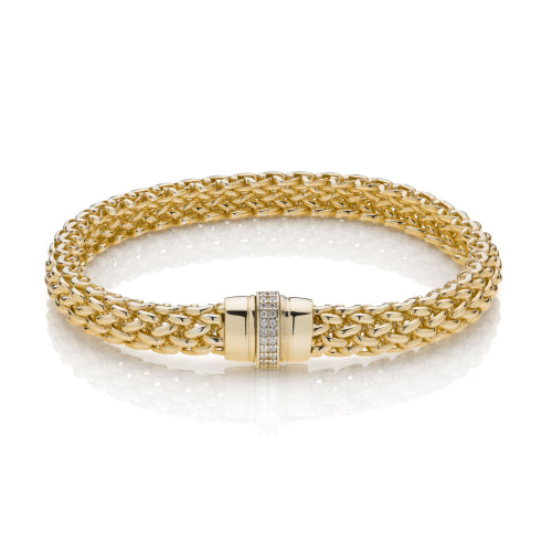 Discover the Unoaerre Chicco golden silver bracelet with cubic zirconia Ladies Bracelets. Chicco silver bracelet with cubic zirconia stones.