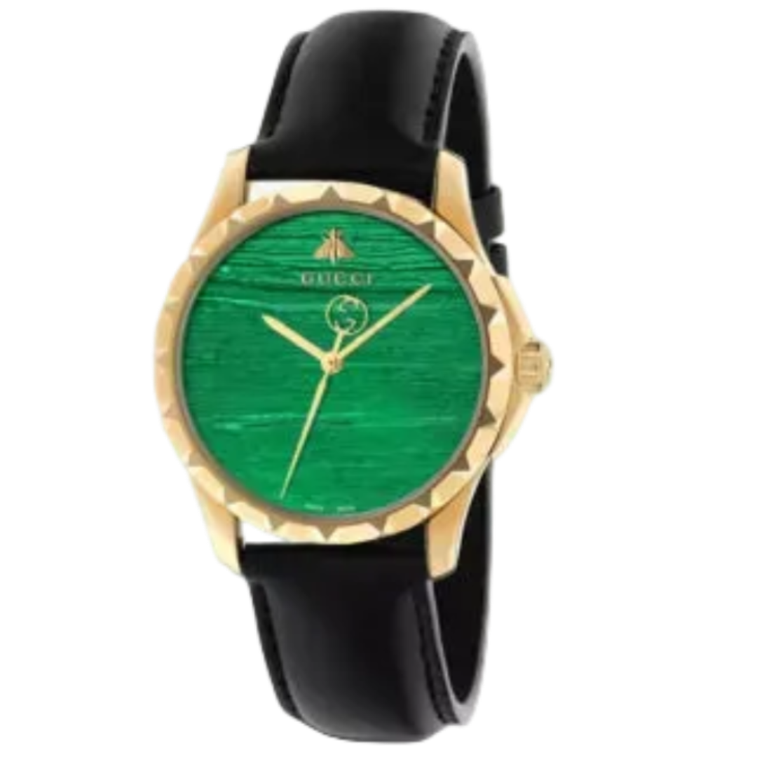 G Timeless Yellow Gold PVD And Leather Watch