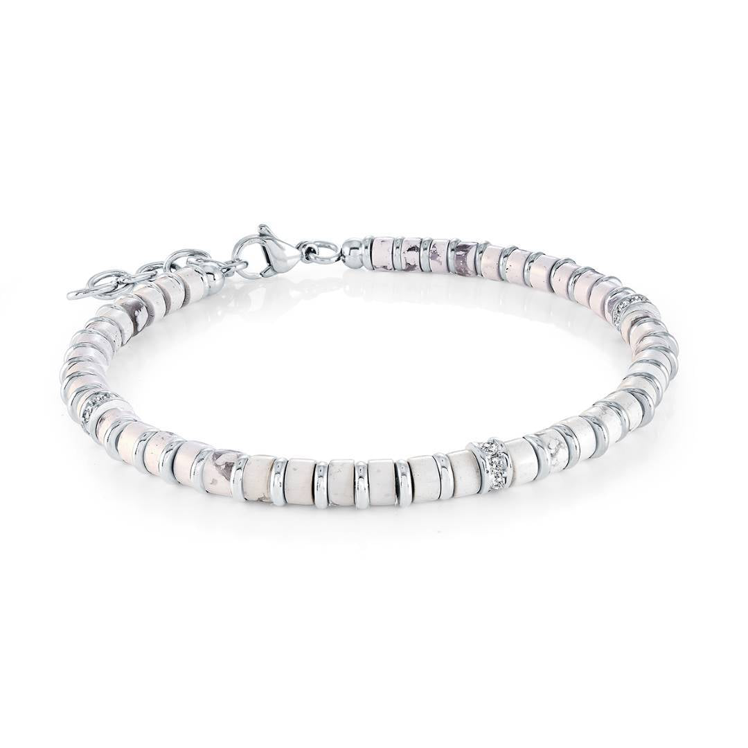 4MM WHITE-TURQUOISE BRACELET