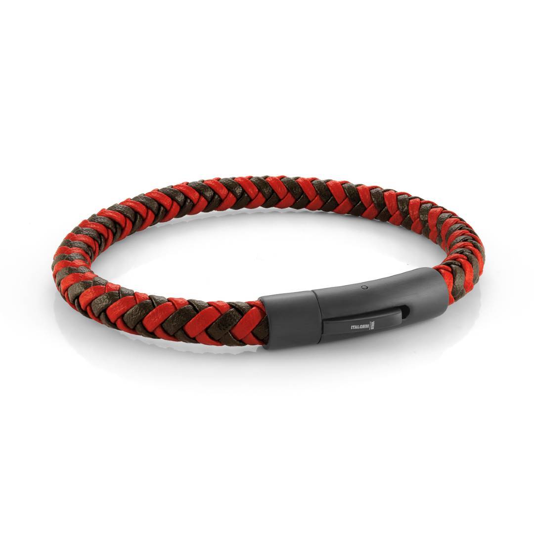 Product display profile of the Italgem 6Mm Leather Bracelet (View Angle 7).