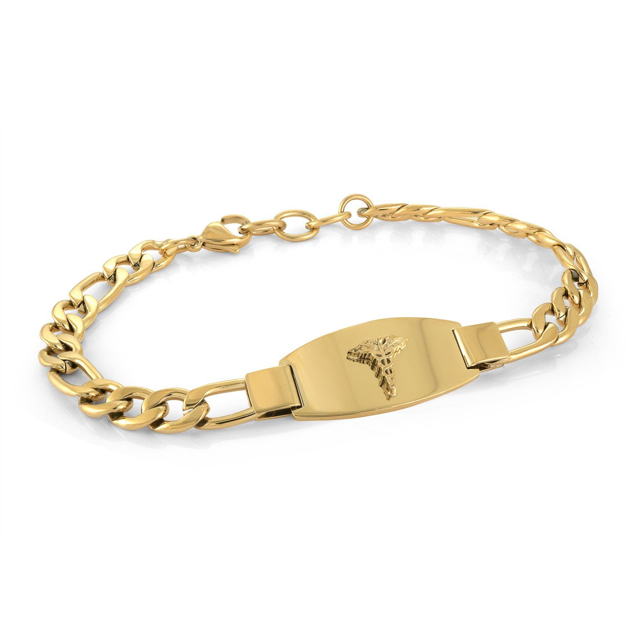 6MM FIGARO LINK MEDIC ALERT BRACELET