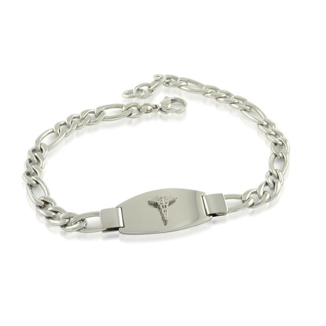 6MM FIGARO LINK MEDIC ALERT BRACELET
