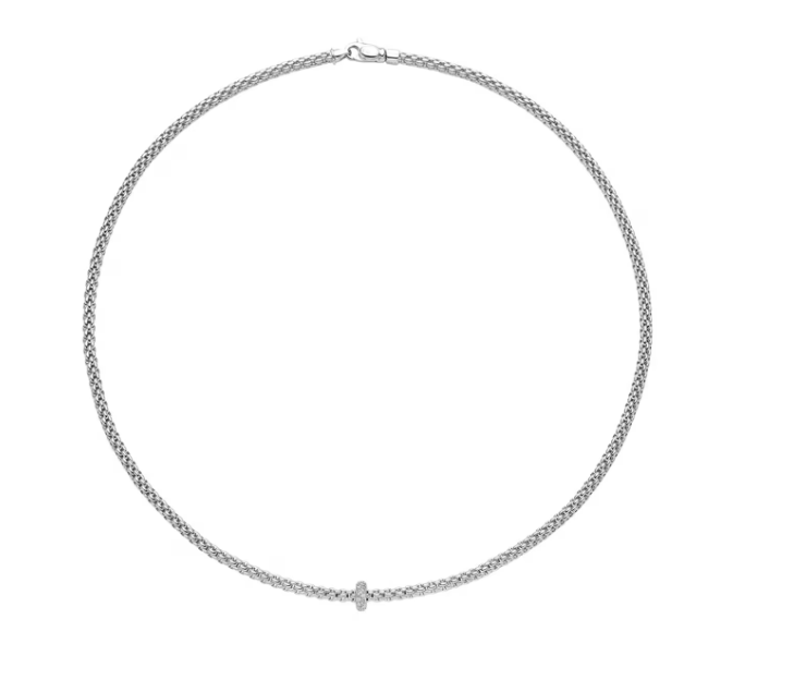 Fope 18KT White Gold Necklace with 0.18CT diamonds