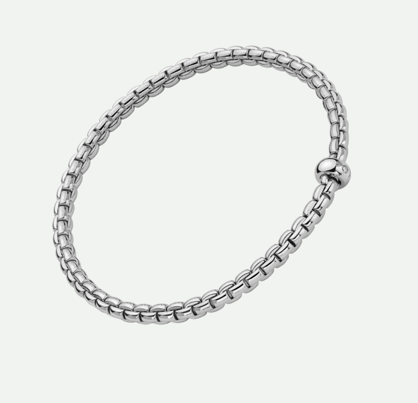 Fope Flex'it Bracelet 18KT White Gold with Diamonds