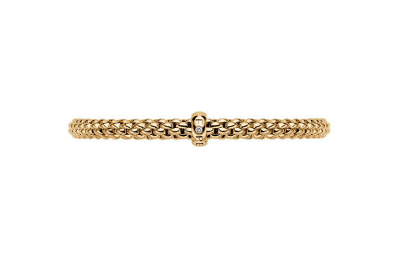 Fope Flex`It Bracelet Yellow Gold with a White Diamond