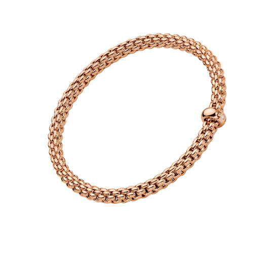 Fope Flex`It Bracelet Rose Gold with a White Diamond