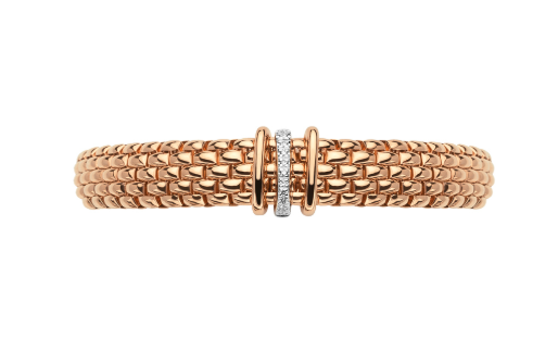 Fope Rose Gold Flex`It Bracelet with Diamonds
