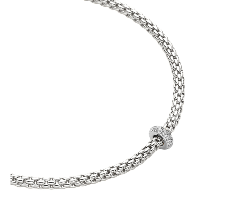 Fope 18KT White Gold Necklace with 0.18CT diamonds