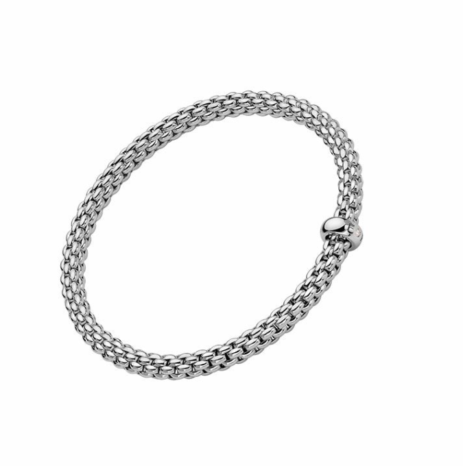 Fope Flex`It Bracelet White Gold with a White Diamond