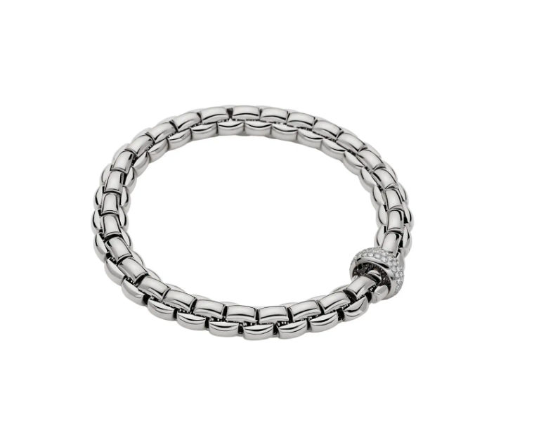 Fope White Gold Bracelet with Diamond Pave