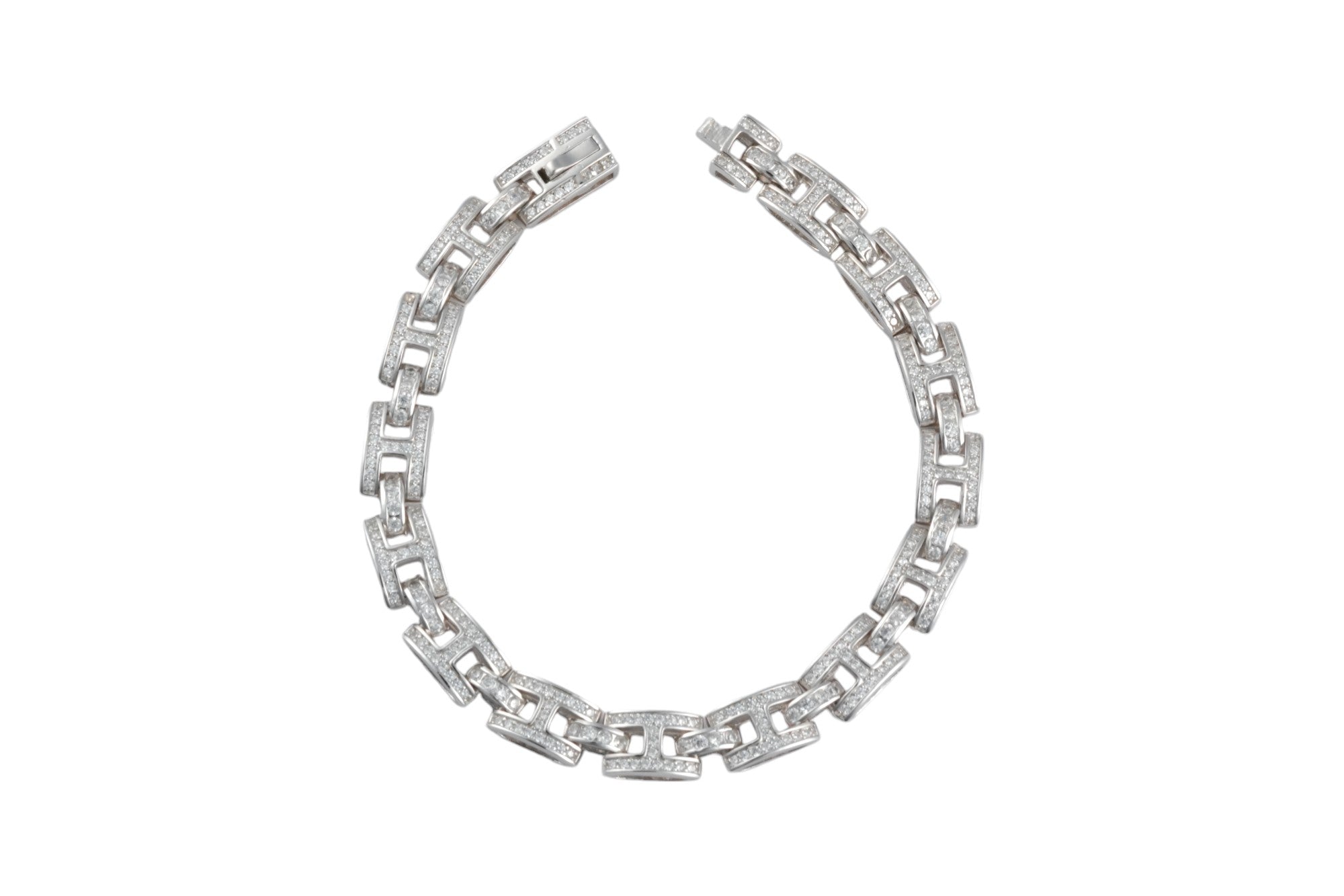 Bracelet H-Link en Moissanite et Argent