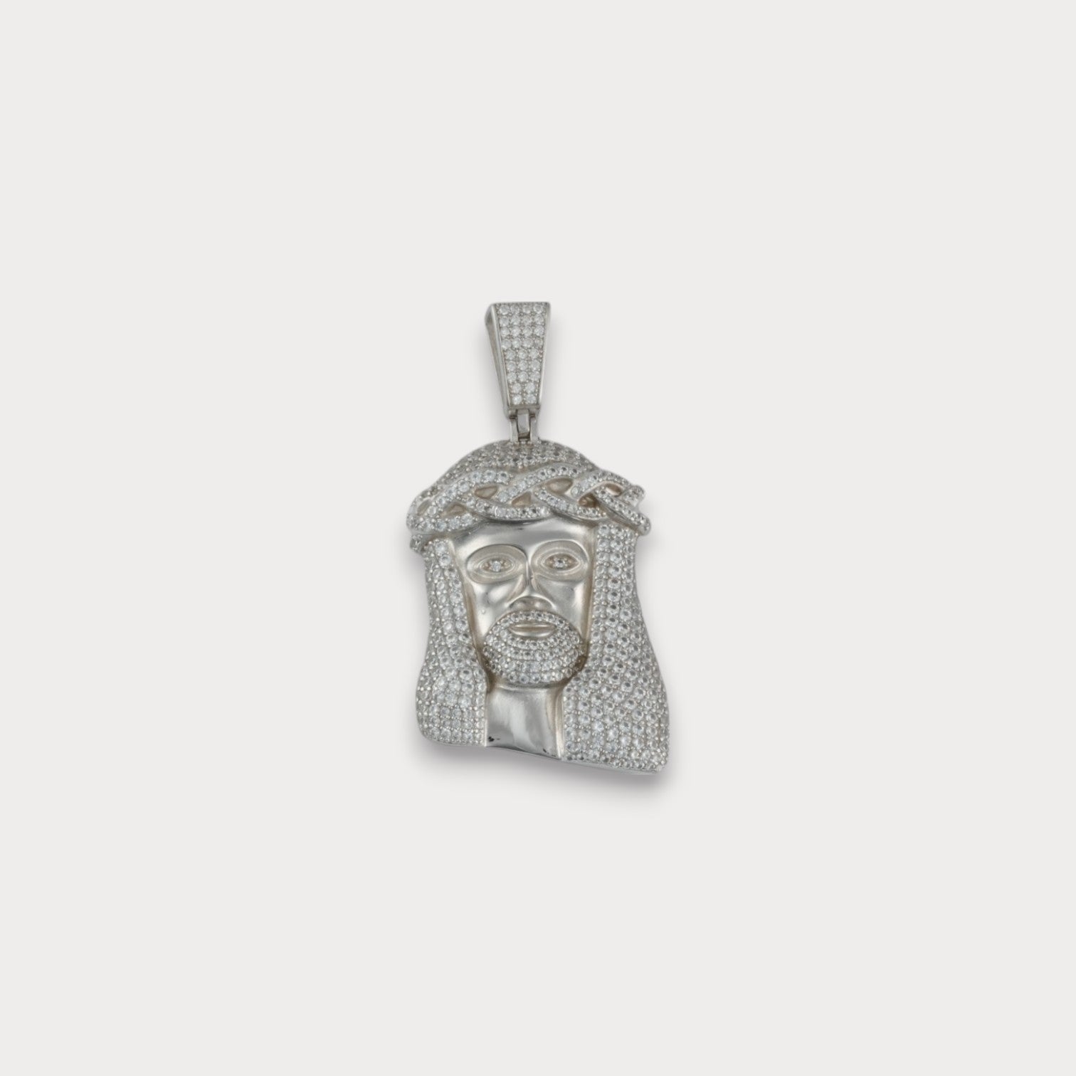 Pièce de Jésus en argent sterling 925 et moissanite