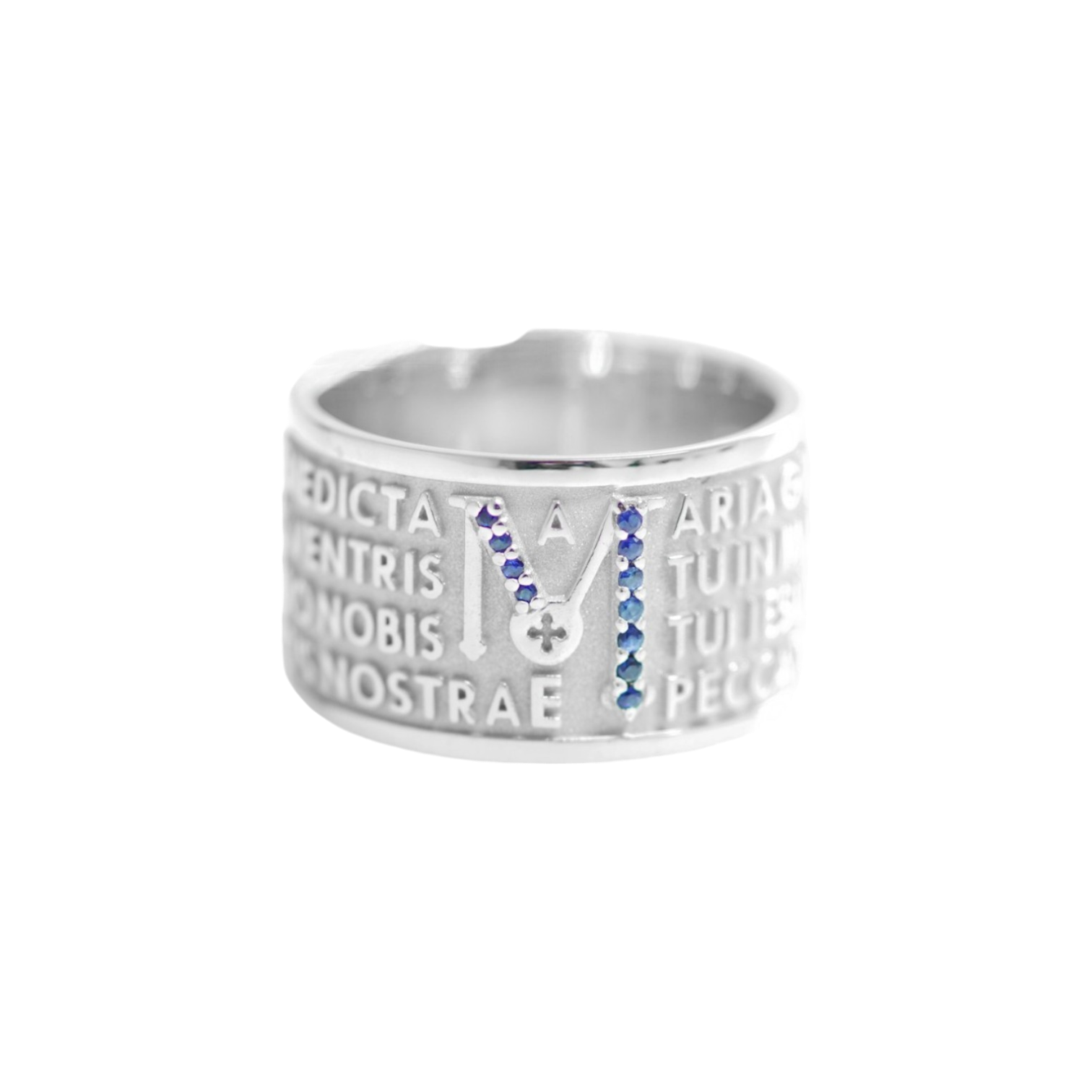 RING ANIMAE RHODIUM SILVER MODEL MATER WITH BLUE SAPPHIRE
