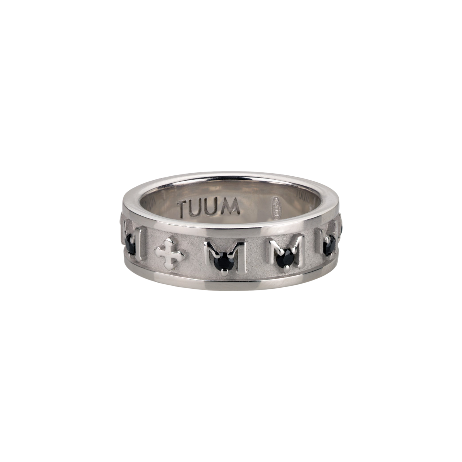 DECEM RHODIUM SILVER WITH BLACK SPINELS