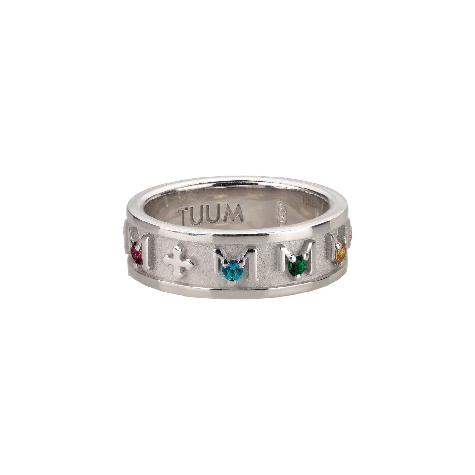 DECEM RHODIUM SILVER WITH COLOURED TOPAZES