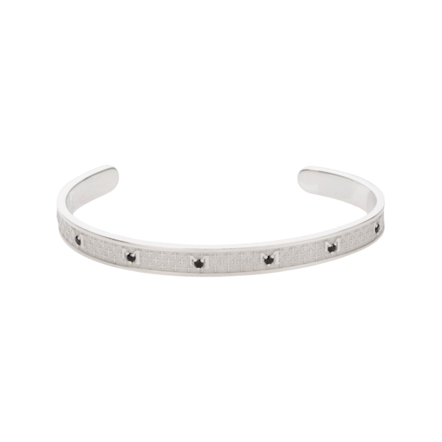 BRACELET DECEM EN ARGENT RHODIÉ AVEC DES SPINELLES NOIRES