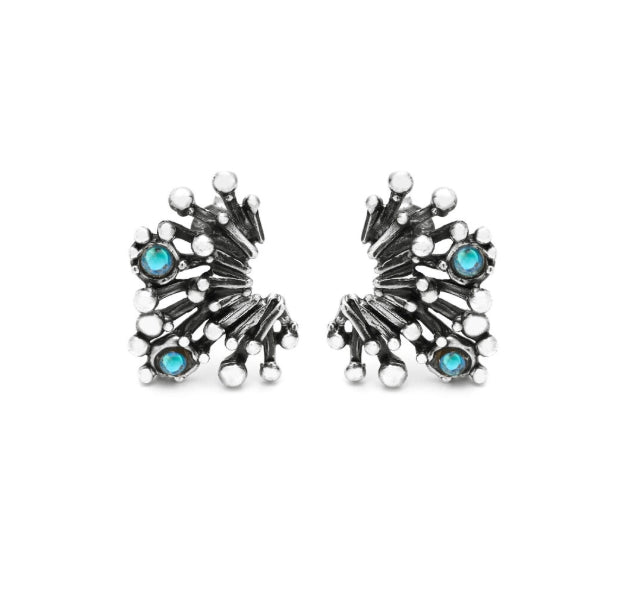 Discover the Giovanni Raspini Fireworks Earrings. Ignite your style with these captivating Fireworks Earrings, crafted from lustrous sterling silver and adorned with mesmerizing mystic quartz.